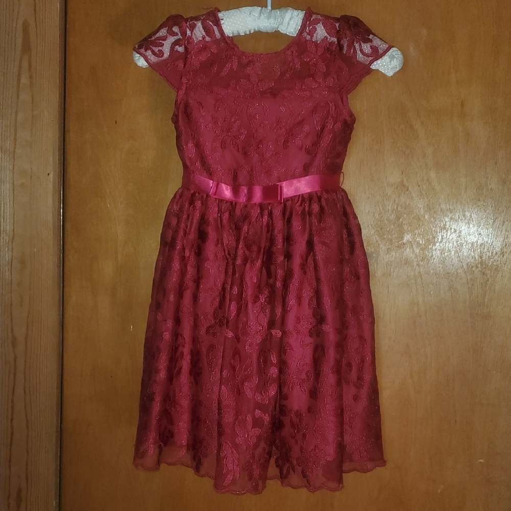 Rare Editions Red Flutter Sleeve Sundress